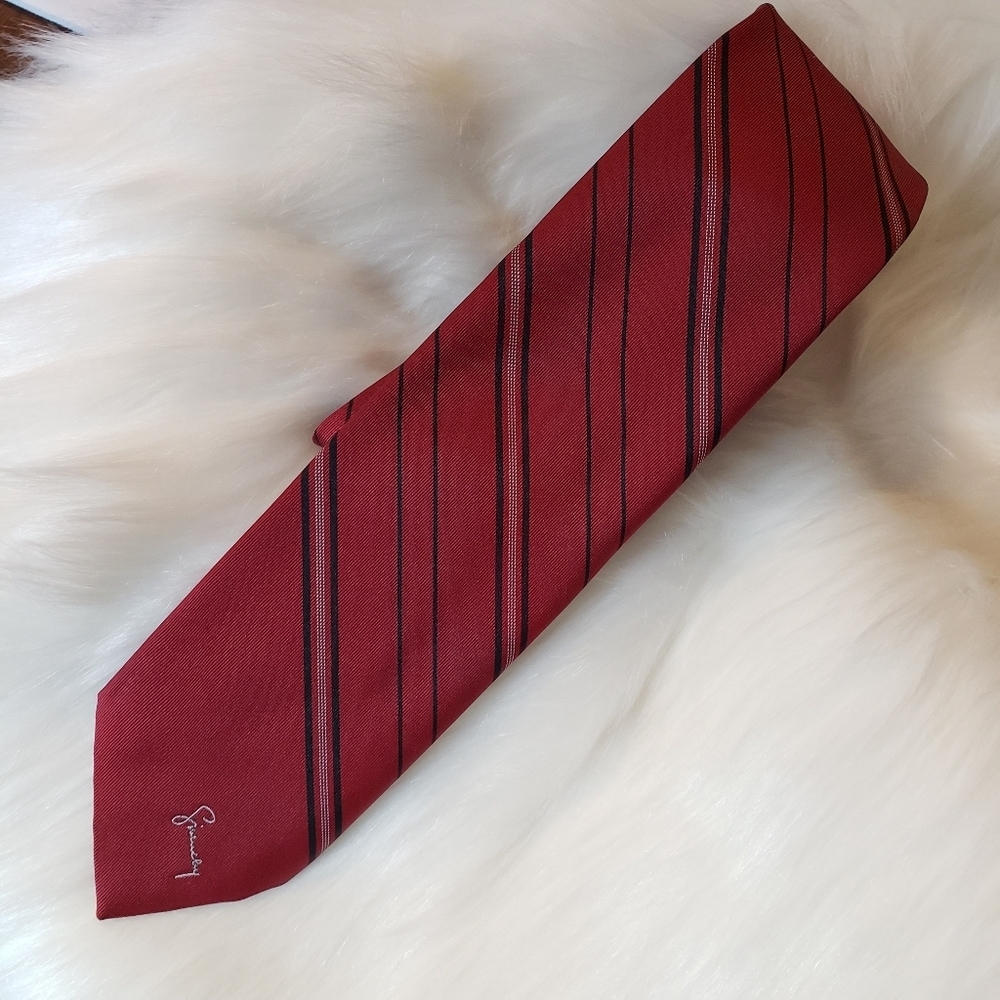 Givenchy Imported Red Blue Stripes Blue Neck Tie